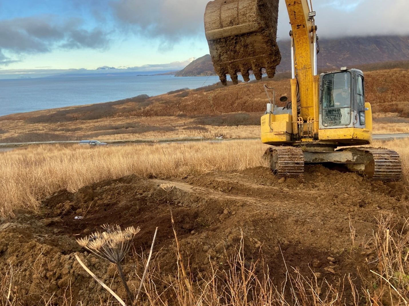 Photo of backhoe in King Cove, AK